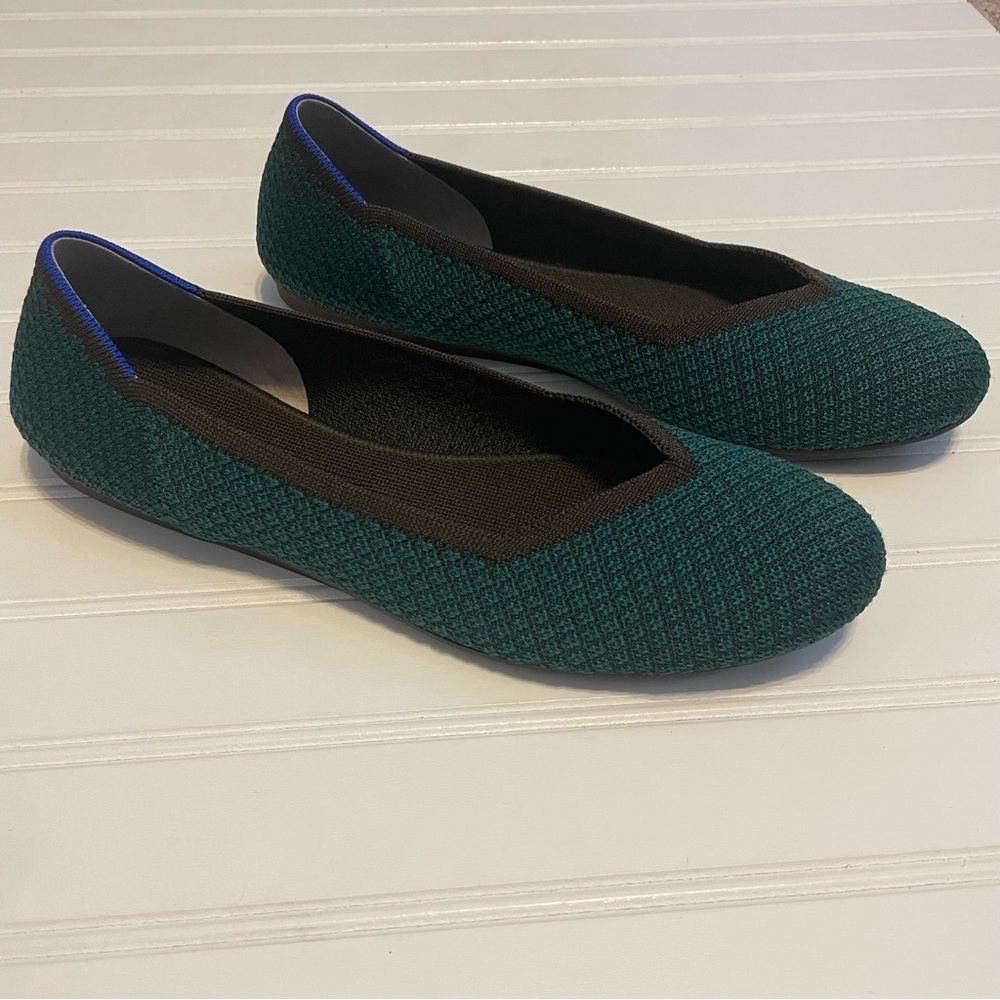 Rothy's the flat in juniper green sz 10.5